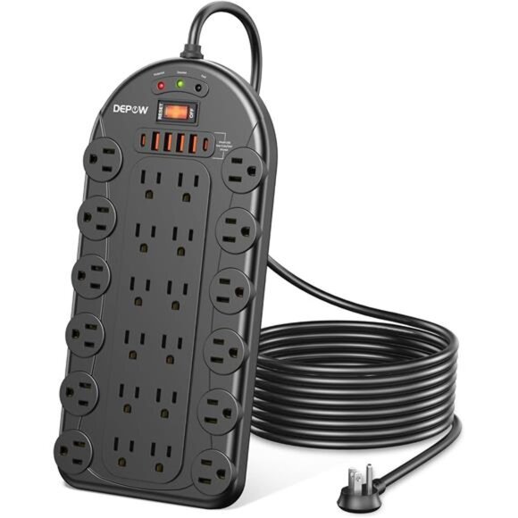 Power Strip, 24 AC Outlets (1875W/15A) with 6 USBs (2 USB-C Ports), ETL Listed - Picture 1 of 14